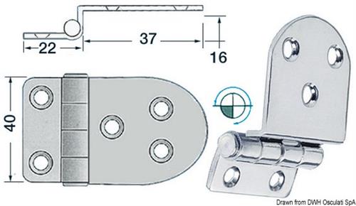Cerniera a sbalzo 2 mm